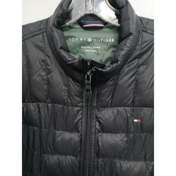 Tommy Hilfiger DUCK DOWN Packable Puffer Jacket Mens Sz XL Black Light Travel - Picture 8 of 16